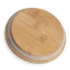 A top-down view of a bamboo lid with a clear silicone seal, designed for a ceramic jar. Produktbild-Vorschau