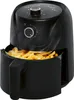 A black air fryer filled with french fries, with steam rising from the basket. Produktbild-Vorschau