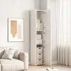 Regál biely moderný stojaci vysoký podkrovný stĺp 3 dvere Náhľad obrázku produktu 10