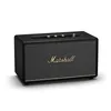 A black Marshall Bluetooth speaker is shown from a front-side angle on a white background. Produktbild-Vorschau