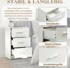 Nachtschrank 2er Set Weiß hochglanz 65.5cm hoch Nachttisch Produktbild-Vorschau 3