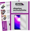 A collage showing instructions for applying a screen protector and a product image of a screen protector on a phone. Podgląd zdjęcia produktu