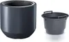 A dark gray planter with an inner liner is shown next to a dark gray bucket with handles. Anteprima dell’immagine prodotto