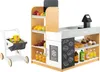 Dětský obchod COSTWAY s nákupním vozíkem, dřevěný Náhled obrázku produktu 1