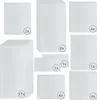 A collection of white corrugated plastic sheets, likely for a greenhouse, arranged in various stacks and sizes. Produktbild-Vorschau