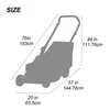 A diagram showing the dimensions of a lawnmower cover. Produktbild-Vorschau