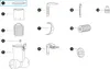 An exploded view diagram of pool skimmer and filter pump parts, with each part numbered. Produktbild-Vorschau