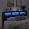 The Living Store LED-Kopfteil mit Ablagen Räuchereiche Produktbild-Vorschau 5