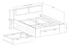 SÁRA Bett mit gepolstertem Kopfteil und Schublade, Eiche Produktbild-Vorschau 2