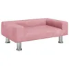 Lit pour chien rose 70x45x26,5 cm velours Voir les images du produit 1