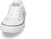 A white sneaker is shown from a low angle on a white background. Produktbild-Vorschau