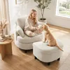 Poltrona HOMCOM, poltrona relax con poggiapiedi contenitore Anteprima dell’immagine prodotto 9