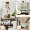 Collage showing a pendant light fixture in different home settings: dining room, kitchen, and hallway. Produktbild-Vorschau