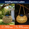 Solar Gartenlampe Boho Stil, handgewebte Rattan Solar Produktbild-Vorschau 4