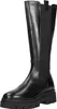 A studio shot of a single black boot on a white background. Voir les images du produit