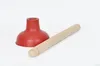 A red plunger head and a wooden handle are placed on a white background. Náhľad obrázku produktu