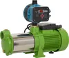 A green and silver water pump with a black and teal control unit. Produktbild-Vorschau