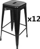 12er Set Barhocker Metall Bistrohocker Tresenhocker Produktbild-Vorschau 1