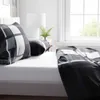 Mikrofaser Bettwäsche Set 135x200 cm in Schwarz Grau Weiß Produktbild-Vorschau 3
