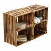 Holzkiste geflammt 50x40x30cm - Regal-Box Obstkiste mit & Produktbild-Vorschau 1