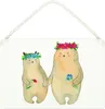 Mr. & Mrs. Panda Schild Bären mit Blumenkranz DIN A4 - Weiß Produktbild-Vorschau 1
