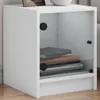 vidaXL Nachttisch mit Glastür Weiß 35x37x42 cm Produktbild-Vorschau 1