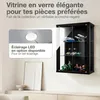 K-Möbel Vitrine suspendue en verre noir (80x60x25 cm) avec Voir les images du produit 4