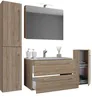 5 stuks Set | 1 wastafel met twee lades, 1 spiegelkast, 1 Productafbeelding-voorbeeld 1