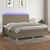 Boxspringbett mit Matratze & LED Taupe 200x200 cm Stoff Produktbild-Vorschau 2