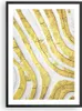 Gerahmtes Poster - Schwarzer Rahmen - Abstraktion Gold Weiß Produktbild-Vorschau 1