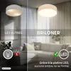 Briloner Plafonnier LED abat-jour en tissu Ø30x10,5 cm rond Voir les images du produit 3