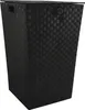 A black woven laundry basket with a lid. Náhľad obrázku produktu