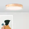 spritzwassergeschützte Holz LED Deckenlampe, Ø 34 cm, 3000K Produktbild-Vorschau 2