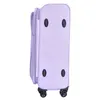 The bottom view of a light purple suitcase with four wheels. Produktbild-Vorschau