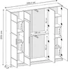 A technical drawing or diagram of a wardrobe with dimensions. Produktbild-Vorschau