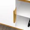 TV-Lowboard 2-türig in weiß mit goldfarbenen Details, Produktbild-Vorschau 4