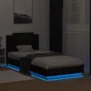 vidaXL Bettgestell mit Kopfteil und LED-Leuchten Schwarz Produktbild-Vorschau 4