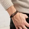 Braunes Lederarmband Hakenverschluss (Länge: 42cm) Produktbild-Vorschau 2