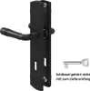 A black door handle set with a key is shown against a white background. Text below the key indicates it is not included in the delivery. Produktbild-Vorschau
