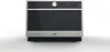 A front view of a modern microwave oven on a white background. Produktbild-Vorschau