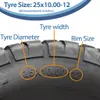 opony ATV 25x10.00-12 i 25x8.00-12 6-warstwowe WP08 OBOR Podgląd zdjęcia produktu 5