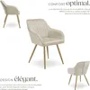 Chaise MARILYN en velours matelassé - crème/or, Lot de 6 Voir les images du produit 3