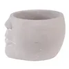 Vaso da fiori Clayre & Eef Face 17x15x10 cm Pietra grigia Anteprima dell’immagine prodotto 2