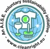 A circular logo with a globe and cleaning icons. Náhled obrázku produktu