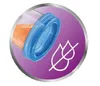 A close-up of a baby bottle lid with a symbol indicating it is leak-proof. Náhled obrázku produktu