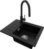 PRIMAGRAN Granitspüle Schwarz 55x44cm, Spülbecken 1 Becken Produktbild-Vorschau 1