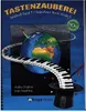 A book cover with a musical theme, featuring a globe, piano keys, and a magic hat. Produktbild-Vorschau