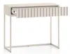A light beige console table with one drawer partially open, set against a white background. Anteprima dell’immagine prodotto