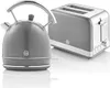 A grey kettle and toaster set on a white background. Produktbild-Vorschau