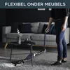 A person is using a vacuum cleaner under a coffee table in a living room. Produktbild-Vorschau